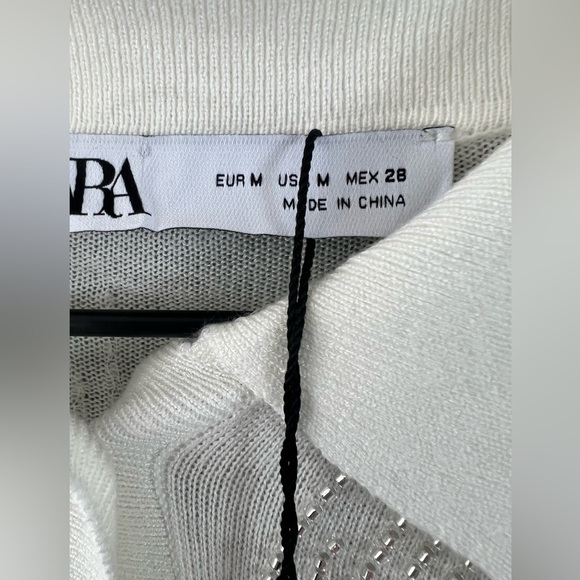 Zara- Beaded Knit Polo- M - Picture 11 of 12